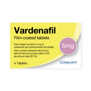 Vardenafil 5mg Film-coated Tablets, Crescent Pharmaceuticals, Crescent Pharma, Crescent Medical UK, Crescent Manufacturing, Crescent R&D, Thorpe Laboratoires, Andover Warehouse, Barnsley Warehouse, M&A Pharma, M&A Pharmachem, Archimedis, Uk Generic Medicine, Uk Pharmaceuticals