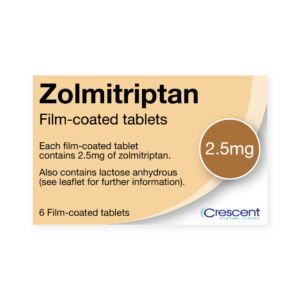 Zolmitriptan 2.5mg Film-coated Tablets, Crescent Pharmaceuticals, Crescent Pharma, Crescent Medical UK, Crescent Manufacturing, Crescent R&D, Thorpe Laboratoires, Andover Warehouse, Barnsley Warehouse, M&A Pharma, M&A Pharmachem, Archimedis, Uk Generic Medicine, Uk Pharmaceuticals