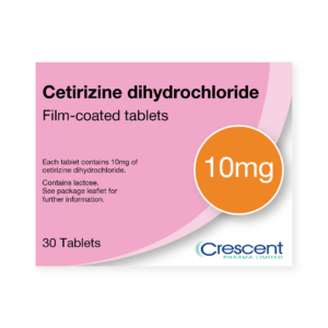 Cetirizine 10mg Film-coated Tablets, Crescent Pharmaceuticals, Crescent Pharma, Crescent Medical UK, Crescent Manufacturing, Crescent R&D, Thorpe Laboratoires, Andover Warehouse, Barnsley Warehouse, M&A Pharma, M&A Pharmachem, Archimedis, Uk Generic Medicine, Uk Pharmaceuticals