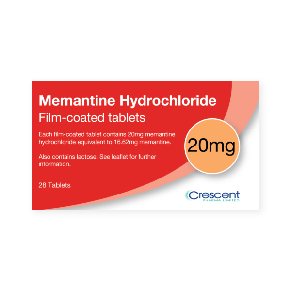 Memantine 20mg Film-coated Tablets, Crescent Pharmaceuticals, Crescent Pharma, Crescent Medical UK, Crescent Manufacturing, Crescent R&D, Thorpe Laboratoires, Andover Warehouse, Barnsley Warehouse, M&A Pharma, M&A Pharmachem, Archimedis, Uk Generic Medicine, Uk Pharmaceuticals