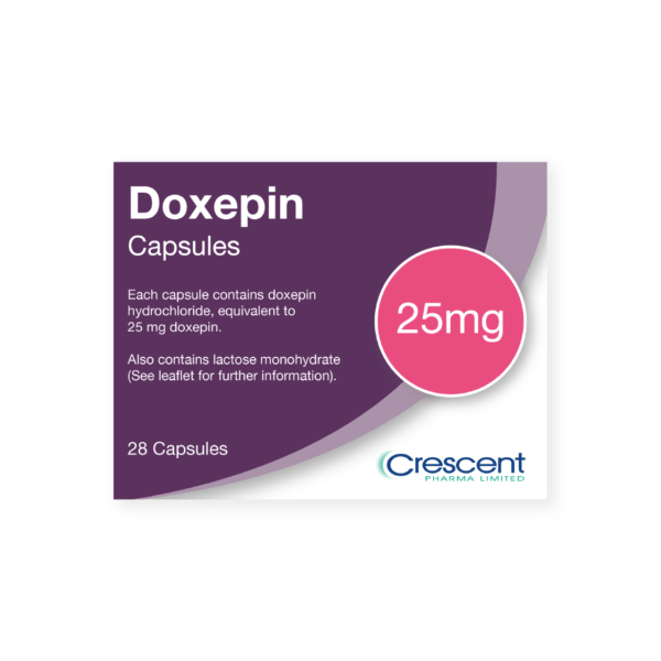 Doxipin 25mg Capsules, Crescent Pharmaceuticals, Crescent Pharma, Crescent Medical UK, Crescent Manufacturing, Crescent R&D, Thorpe Laboratoires, Andover Warehouse, Barnsley Warehouse, M&A Pharma, M&A Pharmachem, Archimedis, Uk Generic Medicine, Uk Pharmaceuticals