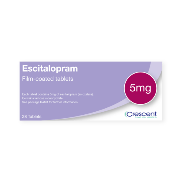 Escitalopram 5mg Film-coated Tablets, Crescent Pharmaceuticals, Crescent Pharma, Crescent Medical UK, Crescent Manufacturing, Crescent R&D, Thorpe Laboratoires, Andover Warehouse, Barnsley Warehouse, M&A Pharma, M&A Pharmachem, Archimedis, Uk Generic Medicine, Uk Pharmaceuticals