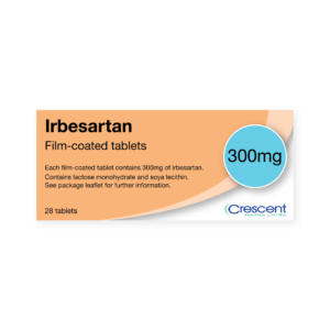 Irbesartan 300mg Film-coated Tablets, Crescent Pharmaceuticals, Crescent Pharma, Crescent Medical UK, Crescent Manufacturing, Crescent R&D, Thorpe Laboratoires, Andover Warehouse, Barnsley Warehouse, M&A Pharma, M&A Pharmachem, Archimedis, Uk Generic Medicine, Uk Pharmaceuticals