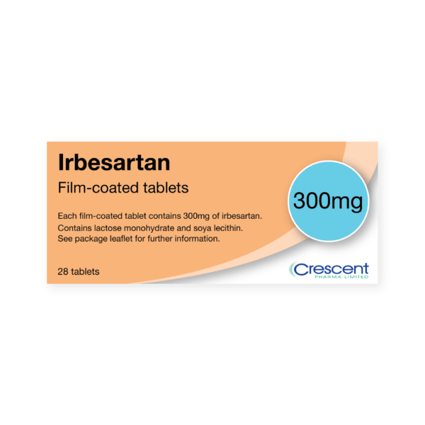 Irbesartan 300mg Film-coated Tablets, Crescent Pharmaceuticals, Crescent Pharma, Crescent Medical UK, Crescent Manufacturing, Crescent R&D, Thorpe Laboratoires, Andover Warehouse, Barnsley Warehouse, M&A Pharma, M&A Pharmachem, Archimedis, Uk Generic Medicine, Uk Pharmaceuticals