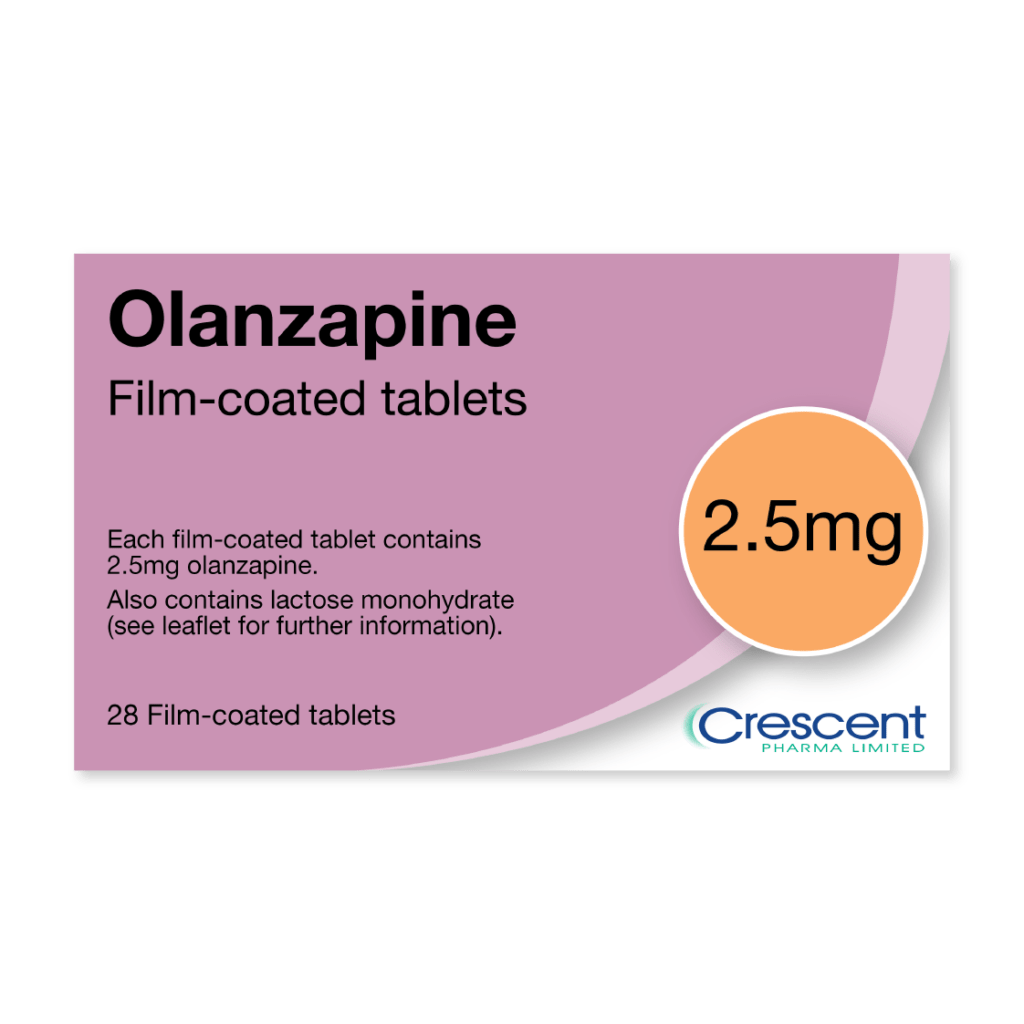 Olanzapine 2 5mg Film Coated Tablets Crescent Pharma   Olanzapine 2.5mg Film Coated Tablets 1024x1024 